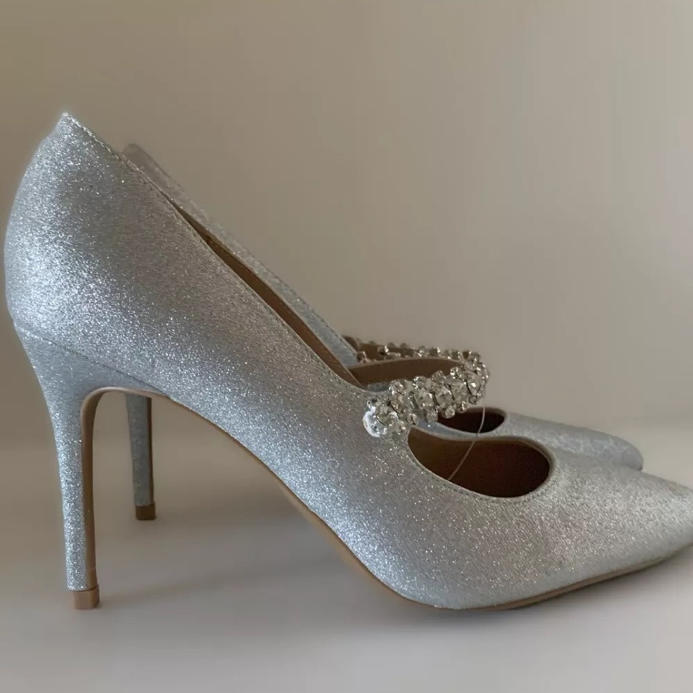 BCBGeneration Branda Silver Glitter Rhinestone Wo… - image 7